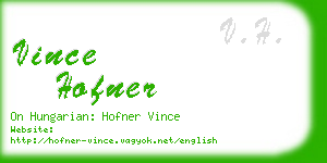 vince hofner business card